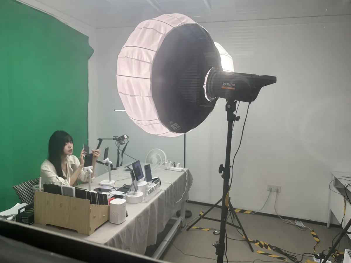 A live-selling studio in China, where the team studied the original live-commerce playbook